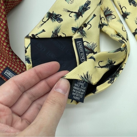 Lands’ End Set of 3 100% Silk Men’s Long Ties - Picture 7 of 9